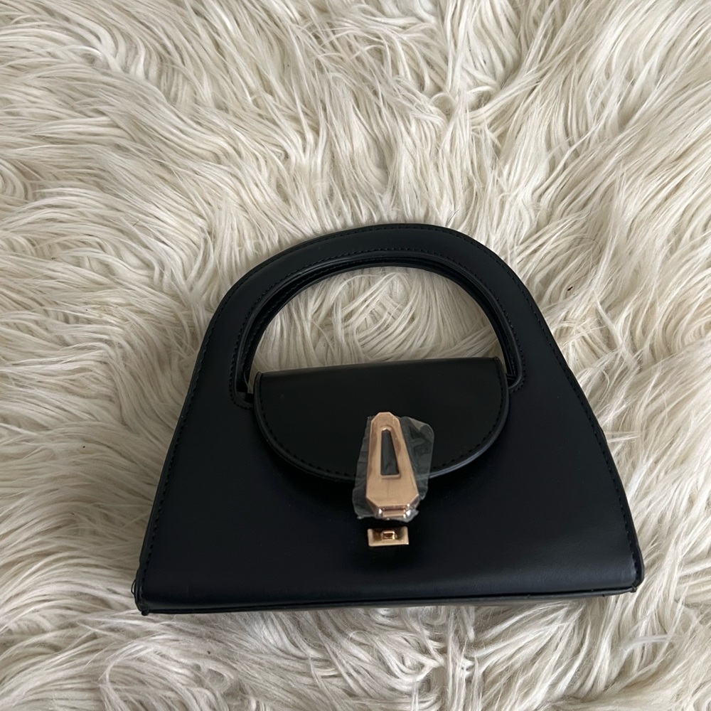 SHEIN Black Mini Bag with Gold Accent